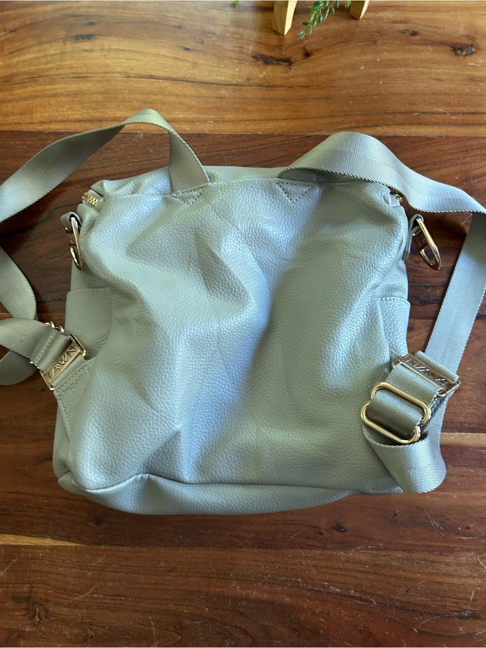 gray vegan leather convertible diaper bag by Fawn Design backpack - Picture 10 of 10